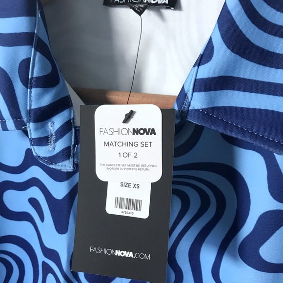 Fashionnova // Lindsee Printed Short Set - XS, Blue - Picture 2 of 14